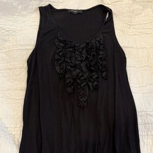 Forever 21 black tank top flowy with ribbons on the front S